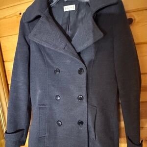 Altar'd State Charcoal Double-Breasted Pea Coat
